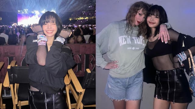 和Taylor Swift头贴头合影　BLACKPINK Lisa和海底捞员工交换友谊手链