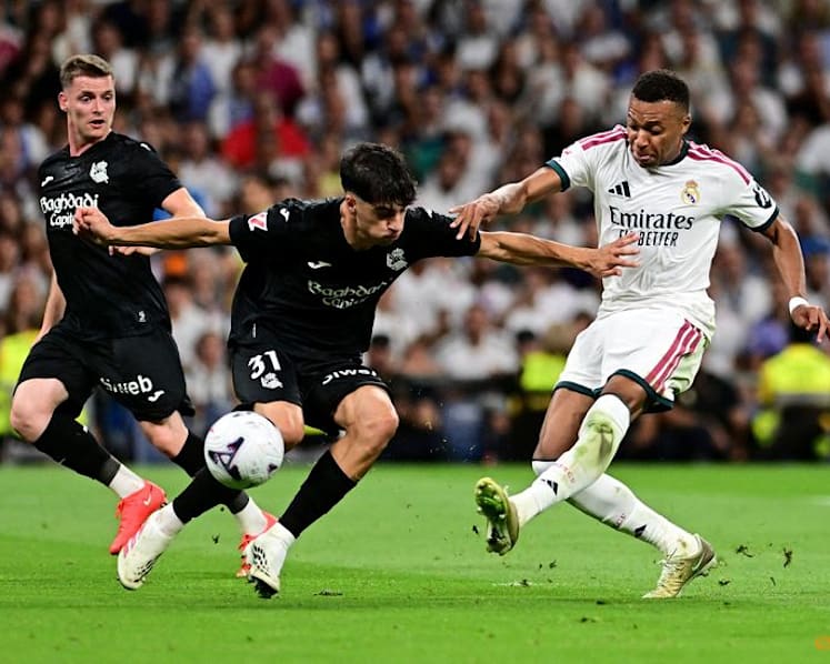 Mbappe hat-trick powers Real Madrid past Real Sociedad on Mourinho's Bernabeu return