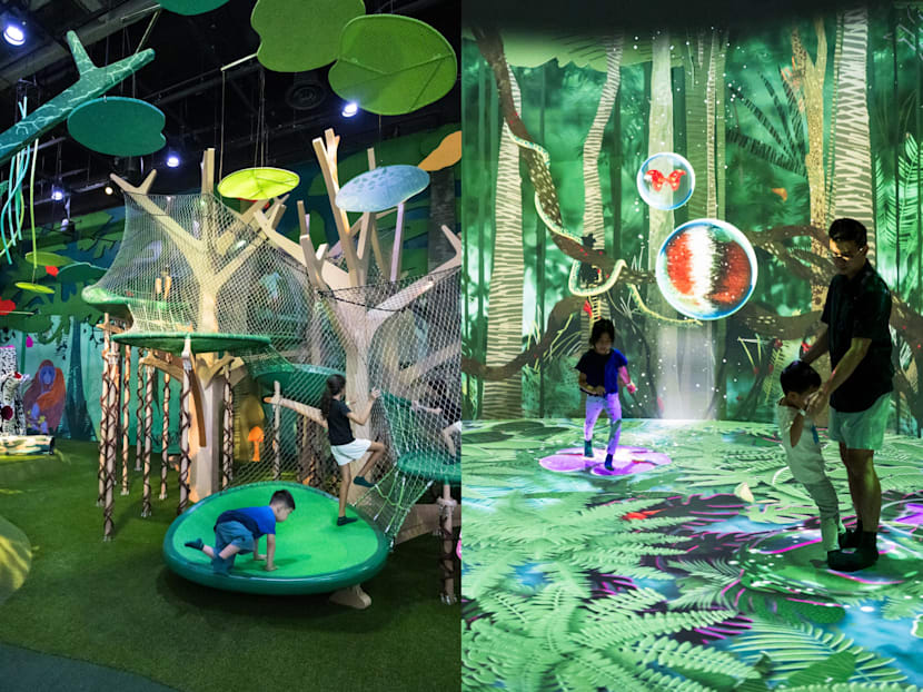 The new Curiosity Cove at Mandai Wildlife Reserve lets children climb an orangutan tree-bed, explore a maze tunnel