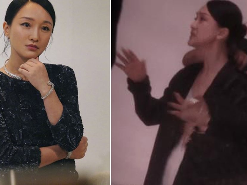 Netizens think the actress was upset 'cos she couldn't wrap up early to meet her boyfriend.