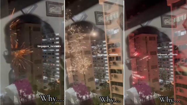 有人非法在义顺组屋区燃放烟火 警方展开调查