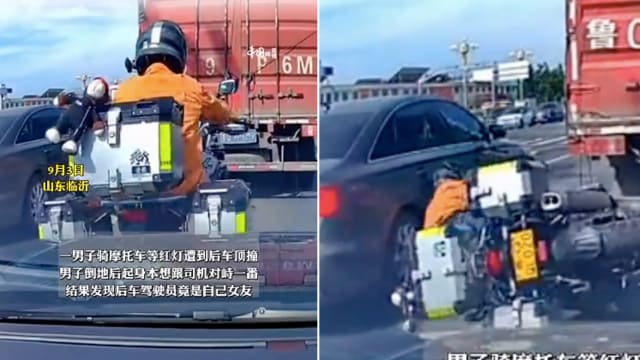 男子骑摩托车被车撞 看到肇事者后“敢怒不敢言”