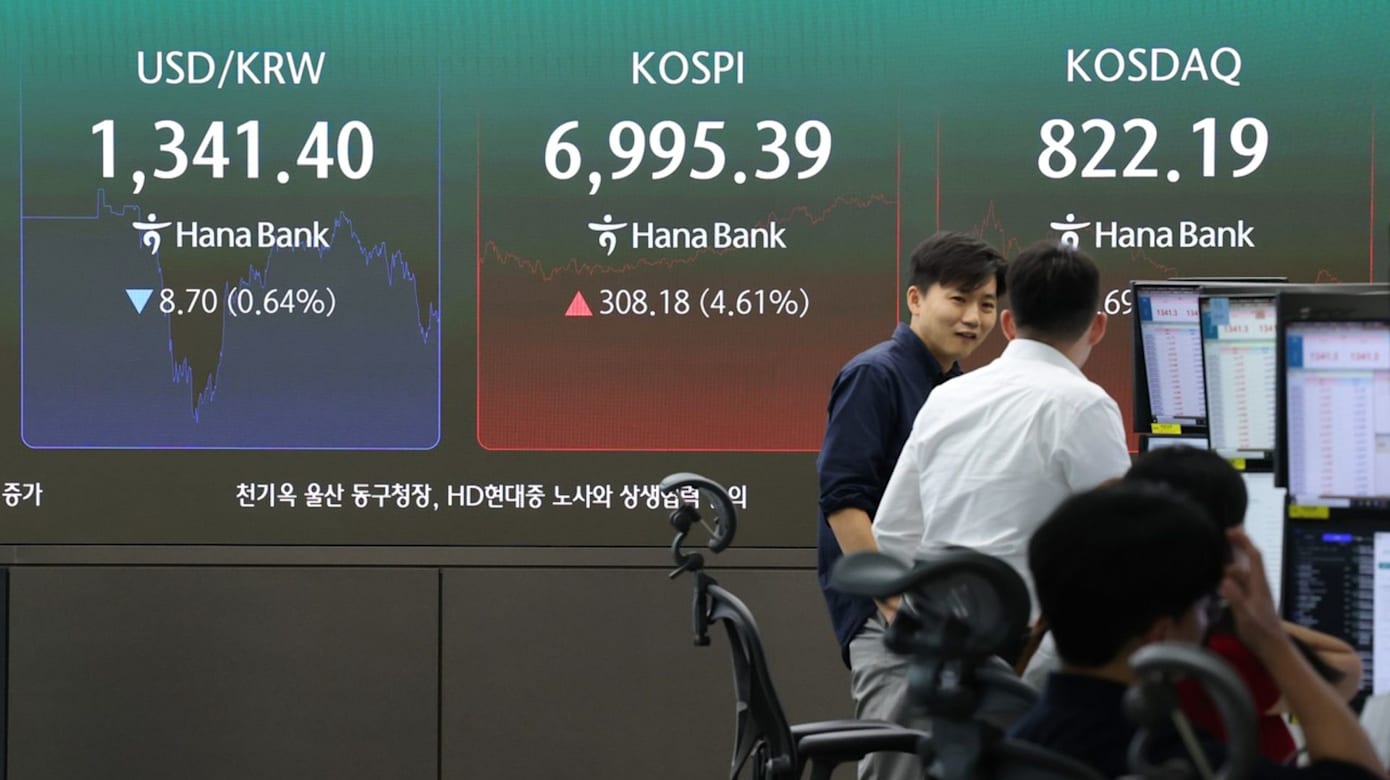 韩股大涨4.6%创五周新高 韩元兑美元走强