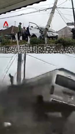 At least 6 Singaporean tourists injured in Indonesia after van crashes into pole