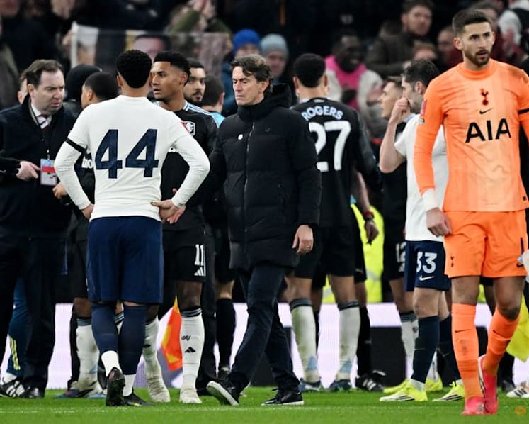 Tottenham's Frank blames Watkins provocation for FA Cup melee