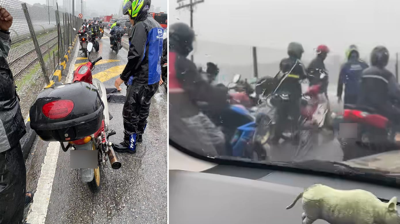 雨中过长堤 马国骑士失控摔倒身亡