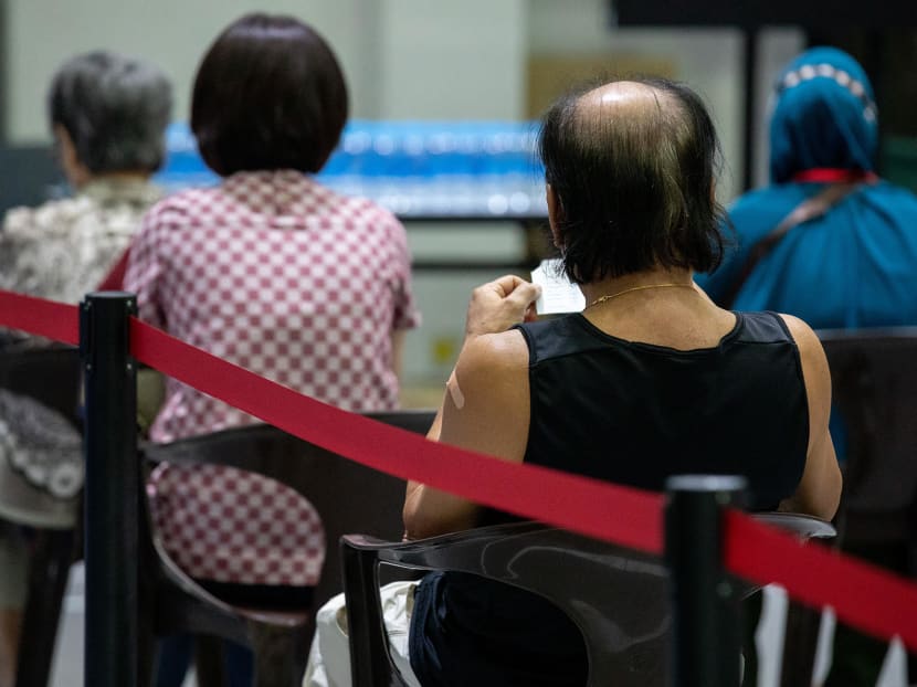 People waiting to get their Covid-19 vaccination.