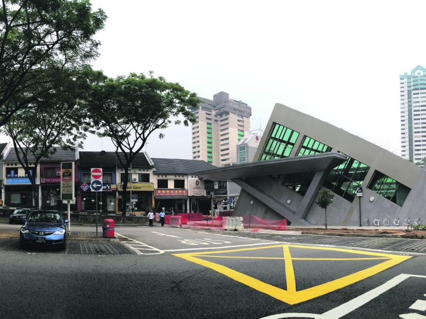 Beauty World Station (right) located at the junction of Chun Tin Road and Cheong Chin Nam Road, right in front of the L-shape row of eateries. Photo: Joy Fang