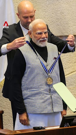 India Prime Minister Modi receives medal from Israel after visit to the Knesset