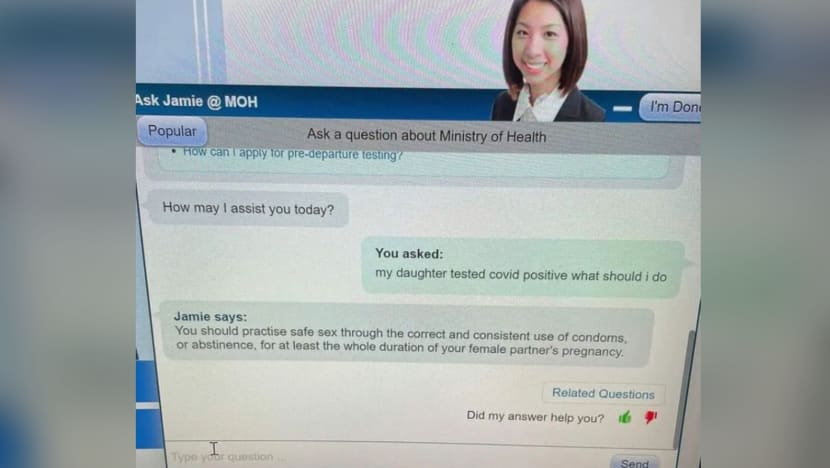 MOH temporarily disables Ask Jamie chatbot after 'misaligned replies' MOH temporarily disables Ask Jamie chatbot after 'misaligned replies'