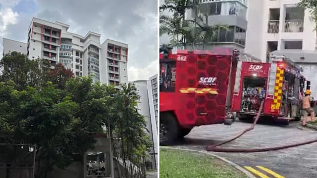 组屋单位电磁炉起火 一人受伤