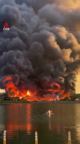 Large fire breaks out at metal factory in Taiwan