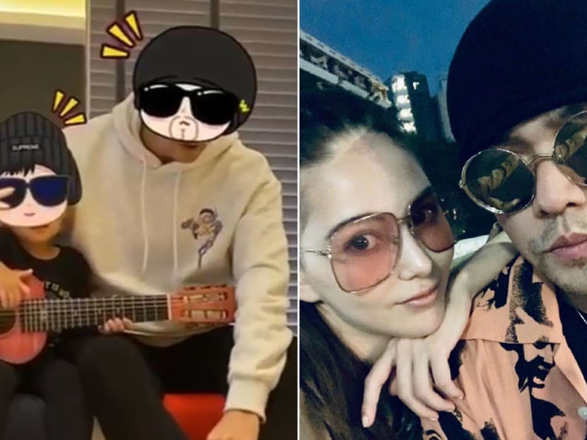 He tried his best to strum along on his tiny guitar too.