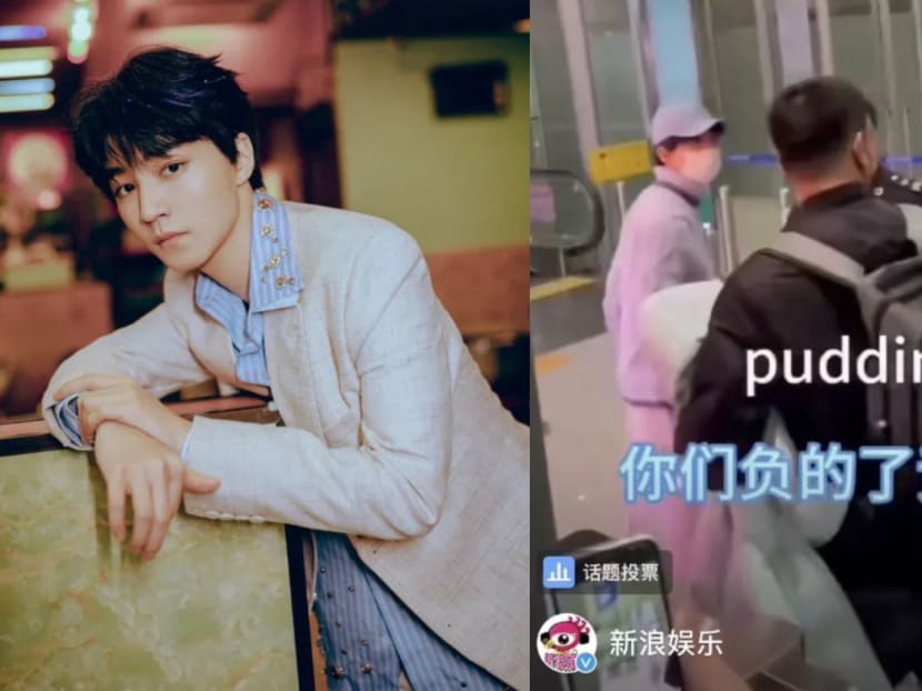 Chinese idol Karry Wang loses his temper at photographers who mobbed him at airport