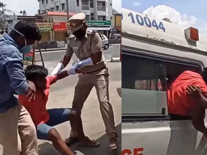 Police officers were taking no prisoners with their 'straight forward' approach in scaring people to stay at home.