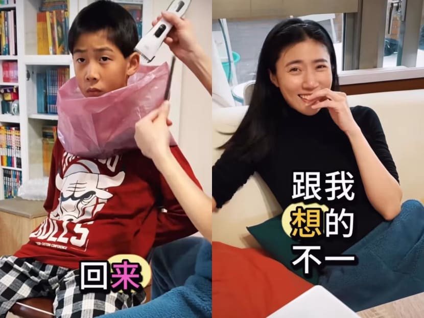 Actress Kate Pang cuts son&rsquo;s hair for the first time. He ends up looking like someone did it 'to torture him'