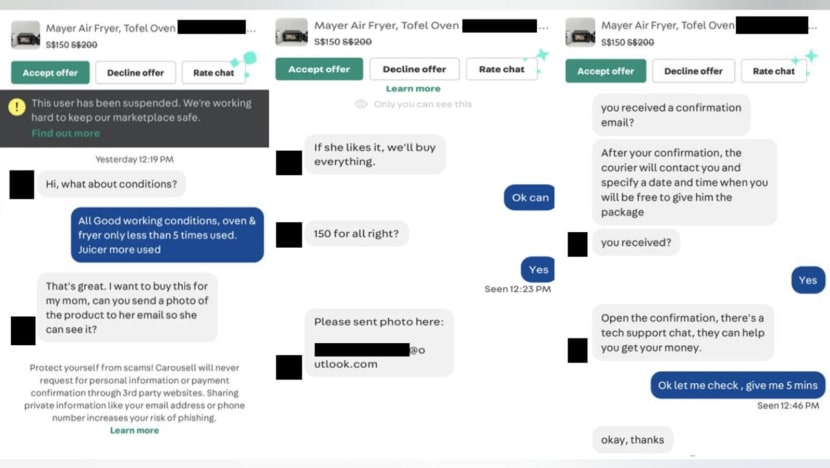 S$314,000 lost to Carousell, Facebook fake buyer phishing scams in December S$314,000 lost to Carousell, Facebook fake buyer phishing scams in December