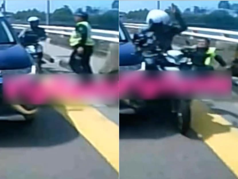 Screengrabs from a video on social media showing an accident along the Causeway. Screengrabs from a video on social media showing an accident along the Causeway.