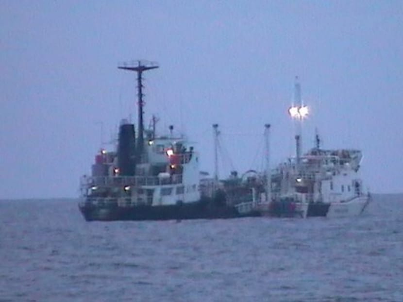 RSS Gallant at the scene of the attack. Photo: Republic of Singapore Navy Facebook page