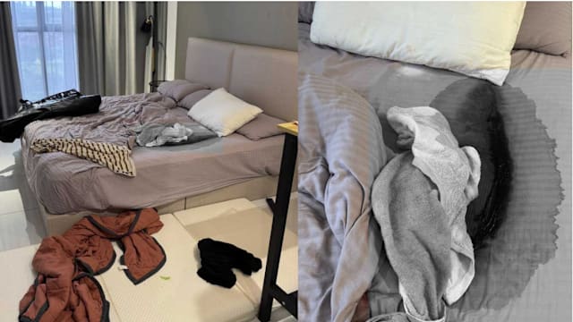 马国民宿遇恐怖房客 退房留大摊“血迹”染红床褥床单