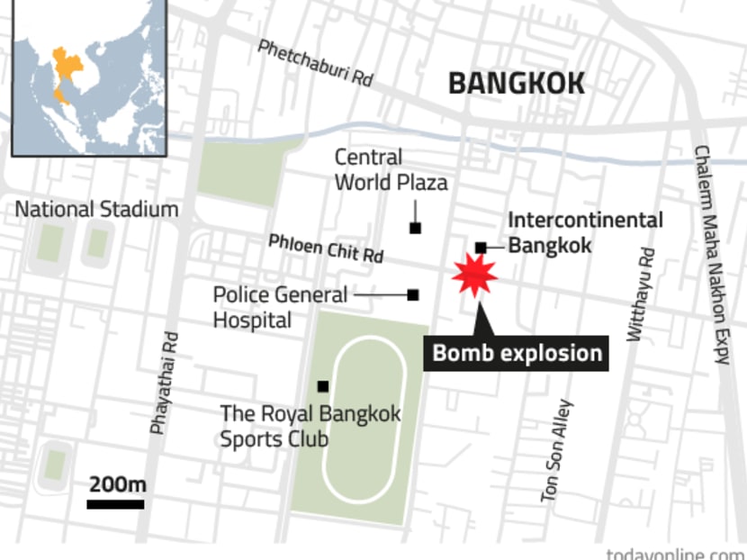 Bomb blast rocks major Bangkok intersection, casualties reported