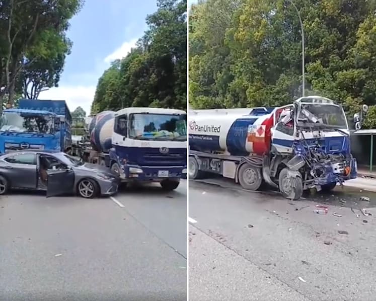Truck driver, 56, dies in 5-vehicle accident in Chua Chu Kang; 2 other people taken to hospital
