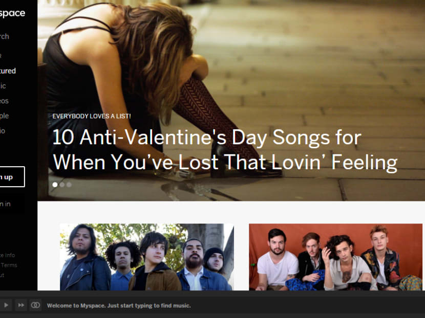 A screenshot of myspace.com