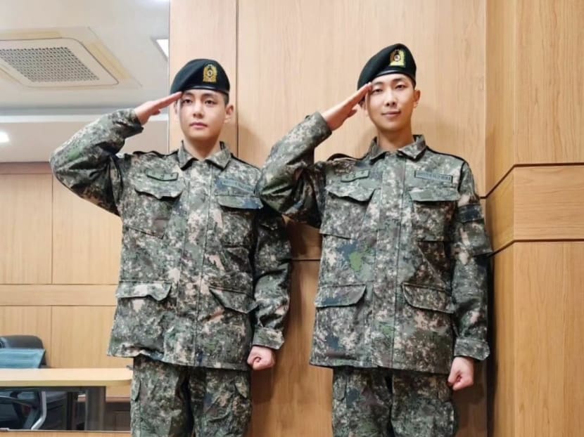 BTS members RM and V graduate from basic military training in South Korea as &lsquo;elite trainees&rsquo;
