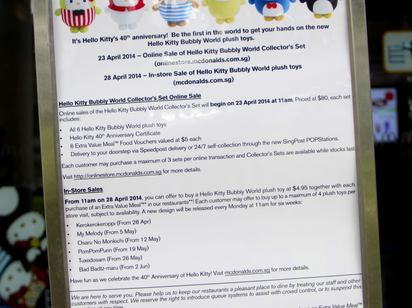 Muted response at McDonald’s outlets for Hello Kitty toy on first day of sales