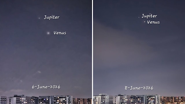 金星木星近距离“相遇” 网民分享两行星“同框”景象