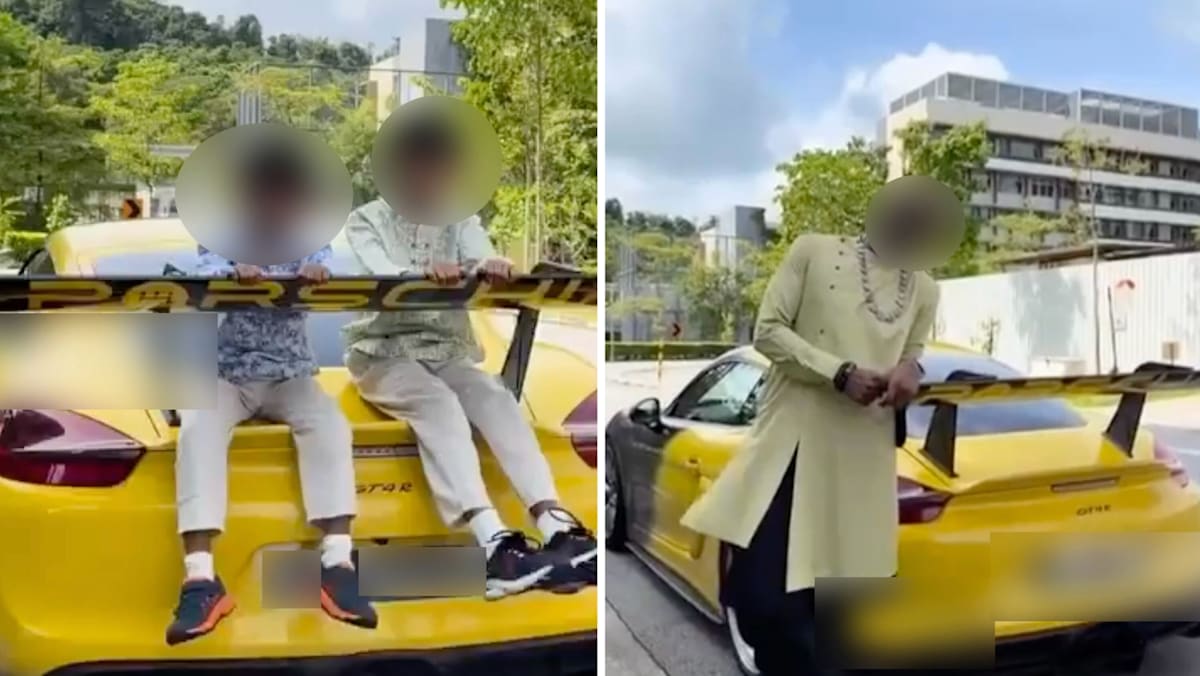 Man to be charged after driving Porsche with children on car boot