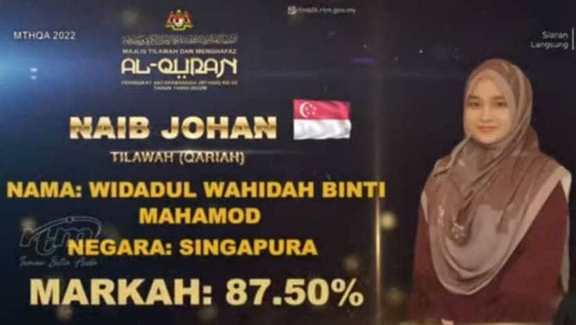Qariah SG Widadul Wahidah Mahamod dinobat naib johan Tilawah Al-Quran Antarabangsa Ke-62