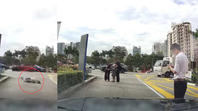 老妇失衡跌倒车道中央 路人司机伸援手获网民力赞