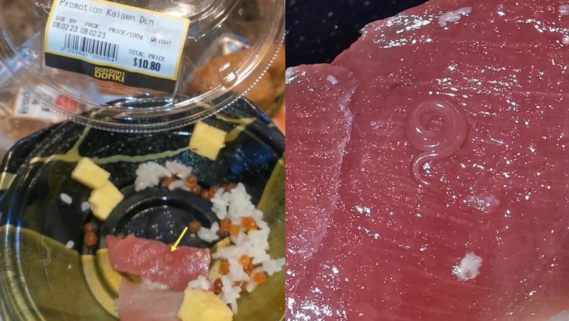 SFA says consuming raw fish can pose risks after parasitic worm found in Don Don Donki rice bowl SFA says consuming raw fish can pose risks after parasitic worm found in Don Don Donki rice bowl
