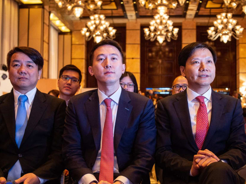 TikTok CEO Chew Shou Zi (centre) pictured in 2018, when he was still chief financial officer of Chinese smartphone maker Xiaomi.