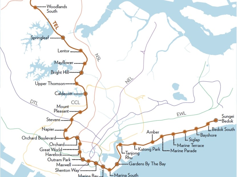 Single MRT line to link East Coast to Woodlands