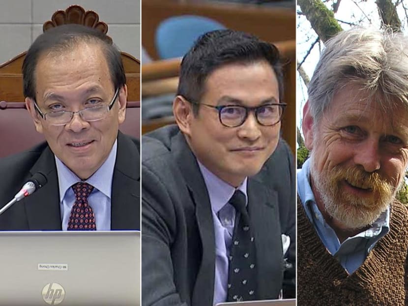 Charles Chong (left), the chairman of Select Committee on Online Falsehoods, has released a new statement and email exchange on historian Thum Pingtjin (center), saying the academic had "engineered" support for himself. Dr Philip Kreager (right), one of the academics backing Dr Thum in the new online statement, is a director of a company linked to George Soros. Charles Chong (left), the chairman of Select Committee on Online Falsehoods, has released a new statement and email exchange on historian Thum Pingtjin (center), saying the academic had "engineered" support for himself. Dr Philip Kreager (right), one of the academics backing Dr Thum in the new online statement, is a director of a company linked to George Soros.