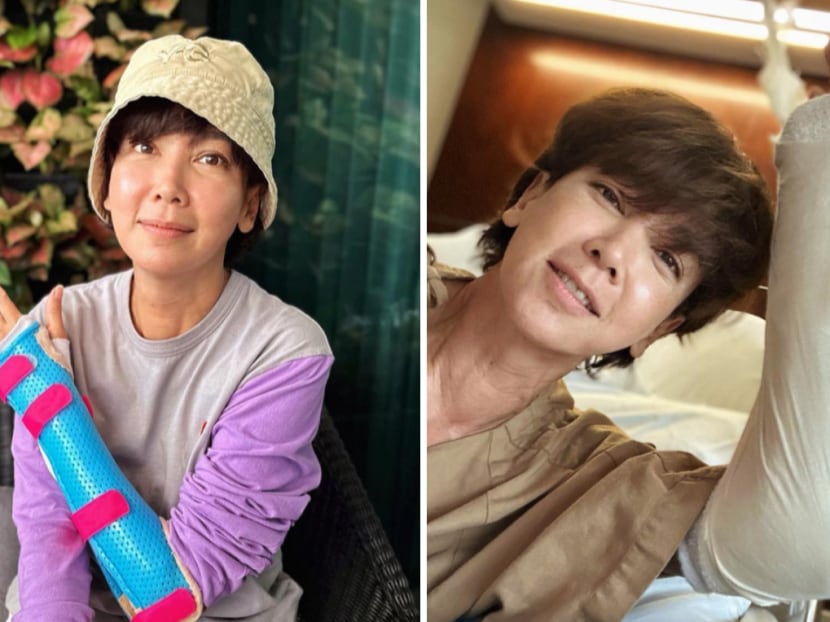 Kym Ng was on MC the past 5 weeks; broke her arm while playing a ghost in new drama