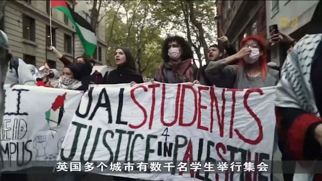以哈爆发冲突两周年 欧洲多地举行亲以巴集会