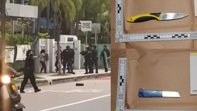Wanita tikam diri sendiri di luar Sekolah Menengah St Hilda akan mengaku bersalah miliki senjata berbahaya
