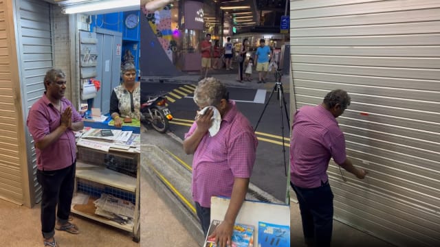 不舍逾80年老摊位结业 荷兰村杂志摊主边收边落泪 