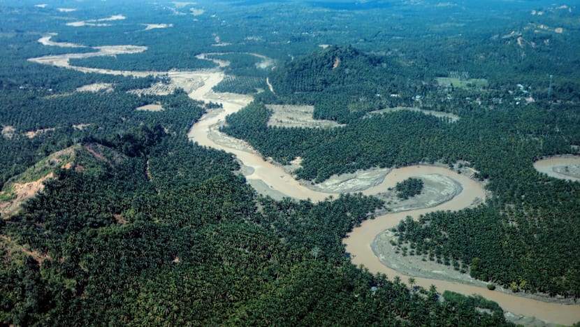 Banjir menggenangi kawasan perkebunan di Aceh, Sumatra