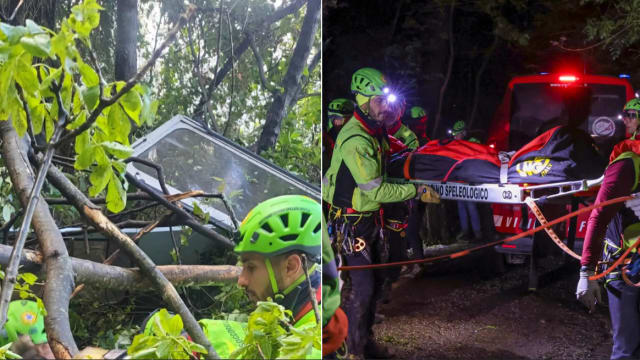 意大利缆车坠落 至少四名游客遇难