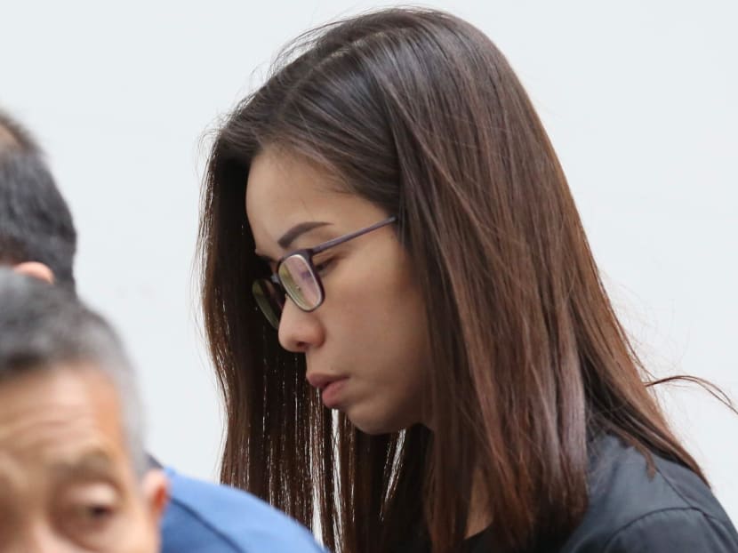 Jenny Chan Yun Hui leaving the State Courts on Oct 1.