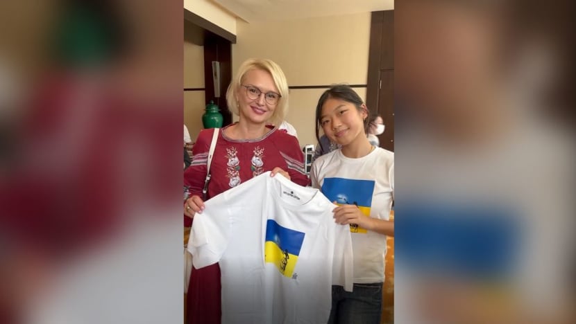 Singaporean girl who designed T-shirt to help Ukraine 'shocked' when President Zelenskyy wore it