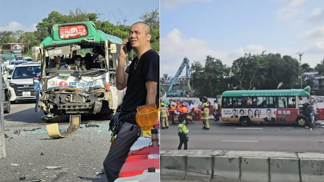 香港粉岭公路三车连环相撞 23人受伤