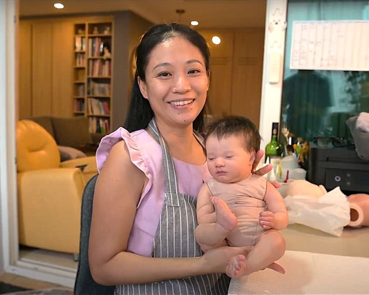 She makes hyper-realistic baby dolls for a living. They go for as much as US$6,000