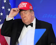 Trump bashes 'fake news', stokes 2028 furor in press gala rerun