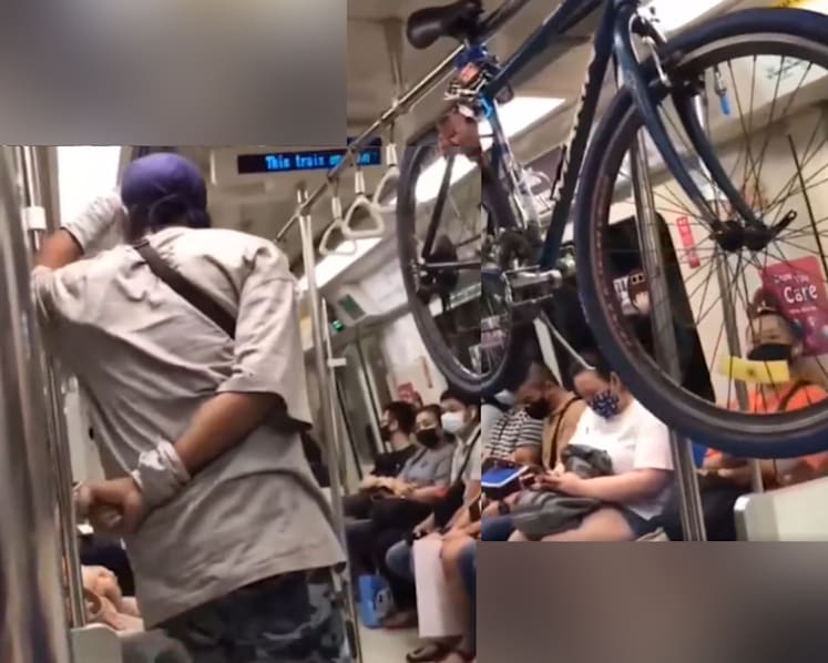 SMRT files police report against ‘uncooperative’ man who defied staff, forced his way on train with non-foldable bicycle