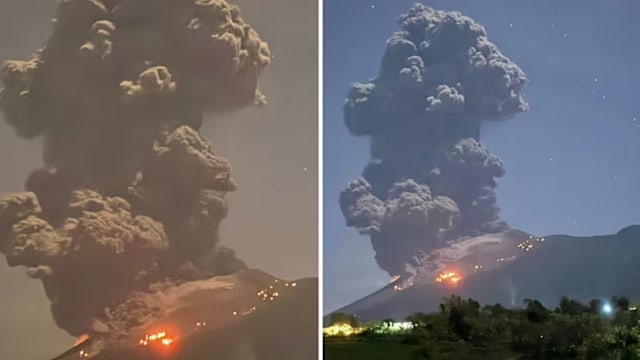 菲律宾火山喷发浓烟冲上2500米 恐有更大爆发